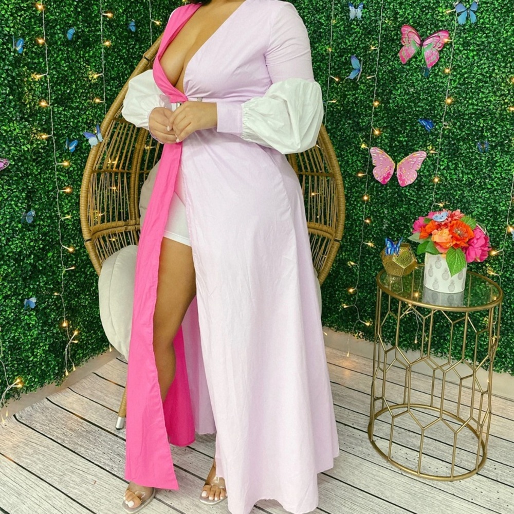 Pretty in Pink Color Block Maxi
